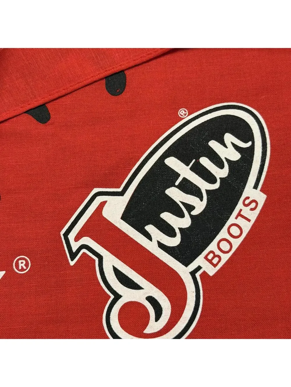 Justin Boots Mutton Bustin' Bandana Red Black White Cowboy Rodeo Western Hankie